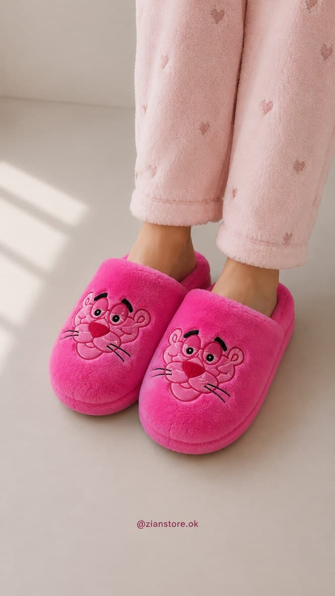 Pantuflas Pantera Fucsia